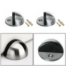 2* 43mm Floor-mounted Door Stops Stainless steel Satin Half Moon Doors Stoppers