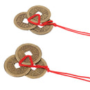 2Pcs Chinese Feng Shui Coins Meaningful Fortune Coins Red Strings Wealth LuSEAU