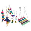 6pcs Parrot Toys Set Chewing Swing Rattan Ball String Bells Perches