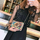Holographic Ring Messenger Handbags Chain Shoulder Bag Women Flap Pvc Small