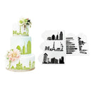 Birthday Wedding Cake Decor Border Stencils Plastic Painting Mold Building Theme