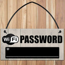 Wooden WiFi Password Hanging Board Chalkboard Internet Signal Plate Decor