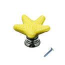 2pcs Lovely Starfish Ceramic Drawer Cabinet Cupboard Door Pull Handle Knob