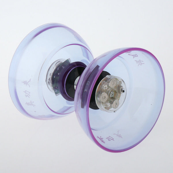 Juggling Toys Triple Bearing Lights Diabolo with Handsticks & String Purple