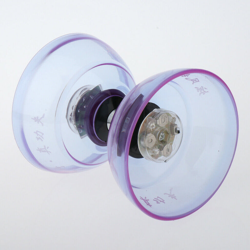 Juggling Toys Triple Bearing Lights Diabolo with Handsticks & String Purple