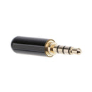 2PC 3.5mm 1/8" Male Jack Mini Black Audio Plug Male Stereo Adaptor DIY Soldering