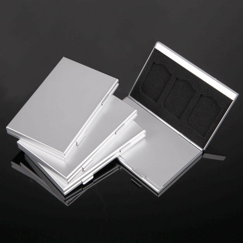 Aluminum Alloy Memory Card Storage Box Hard Case Supports Micro TF/MMC Card