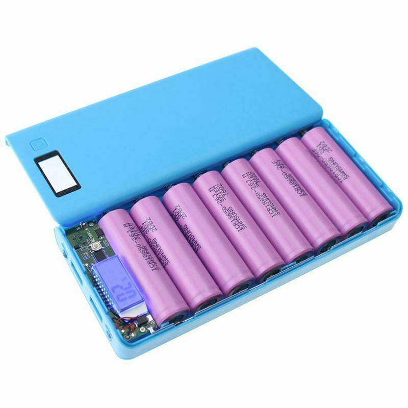 DIY 8x18650 Portable Battery Power Bank Shell Case Box LCD Display Dual USB A4T6