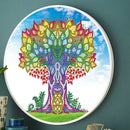 DIY Tree Diamond Painting Mural with Pink Tassel Bedroom Decor Home Crafts