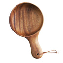 Wood Salad Noodles Bowl with Handle Unbreakable Children Fruit Rice Feeding Dish