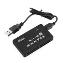 Muti-Card Reader Adapter All in 1 USB 2.0 CF xD SD MINI TF MS Black+USB Cable