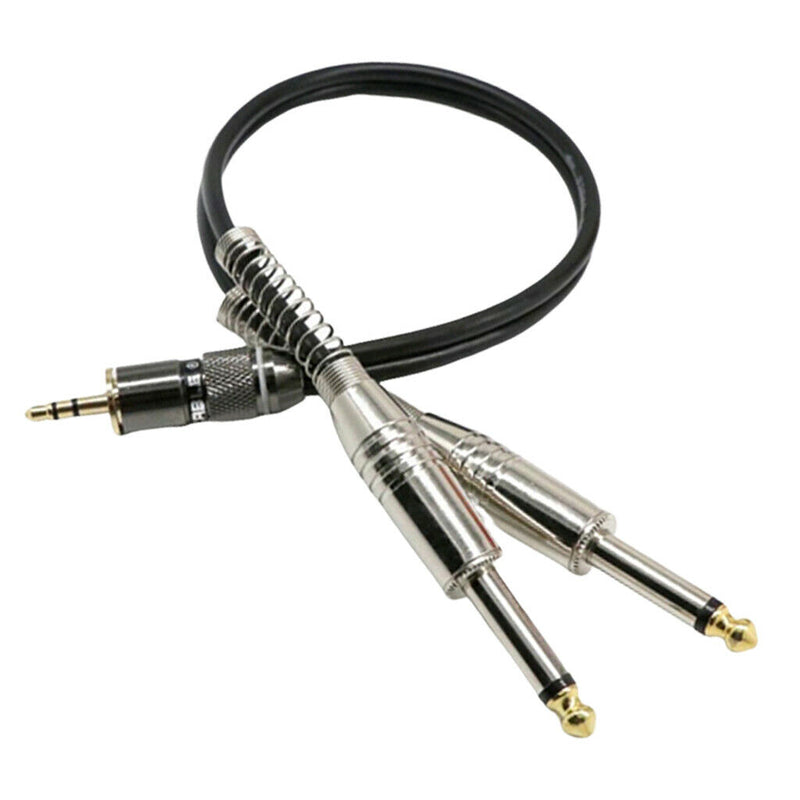 1x 3.5mm To 6.35mm Plug Splitter Adaptor Audio Cable for Mixer Amplifier Speaker
