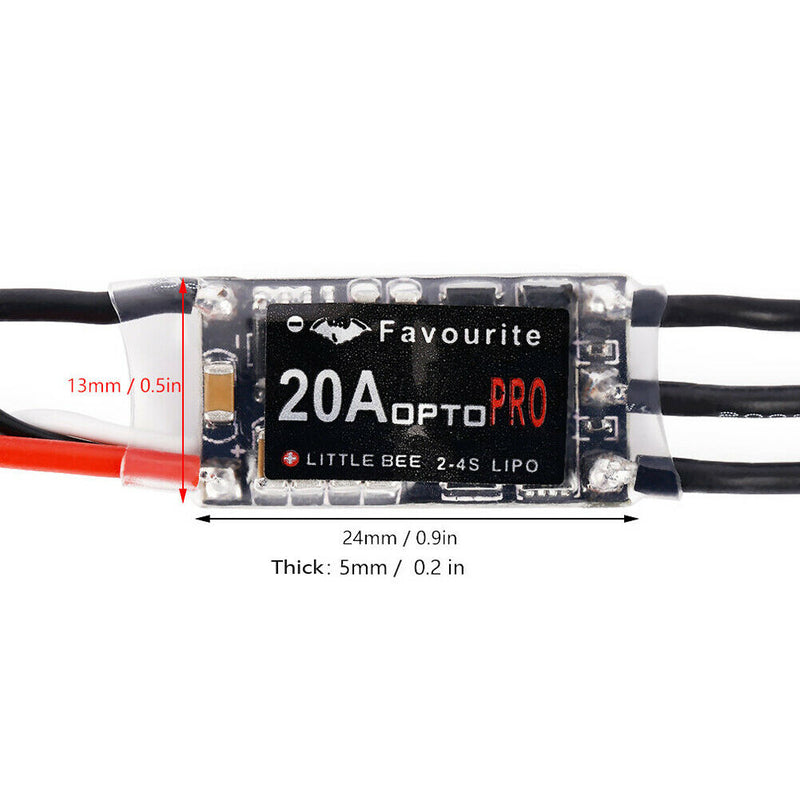 Little Bee Mini 20A 2-4S LiPo Battery OPTO PRO ESC Brushless For QAV250
