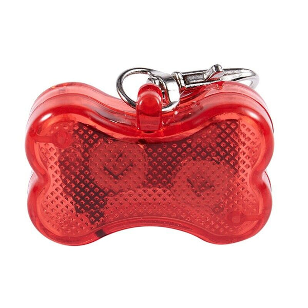 Flashing Flasher Blinking Led Bone Shape Dog Cat Tag Pet Safety Collar Ligh S9A4