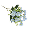 Artificial Chrysanthemum Daisy Flower Bouquet Arrangement Office Decor Blue