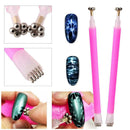 Plum Blossom Magnet Pen Cats Eye Gel Double Head Nail Beauty Art Tool