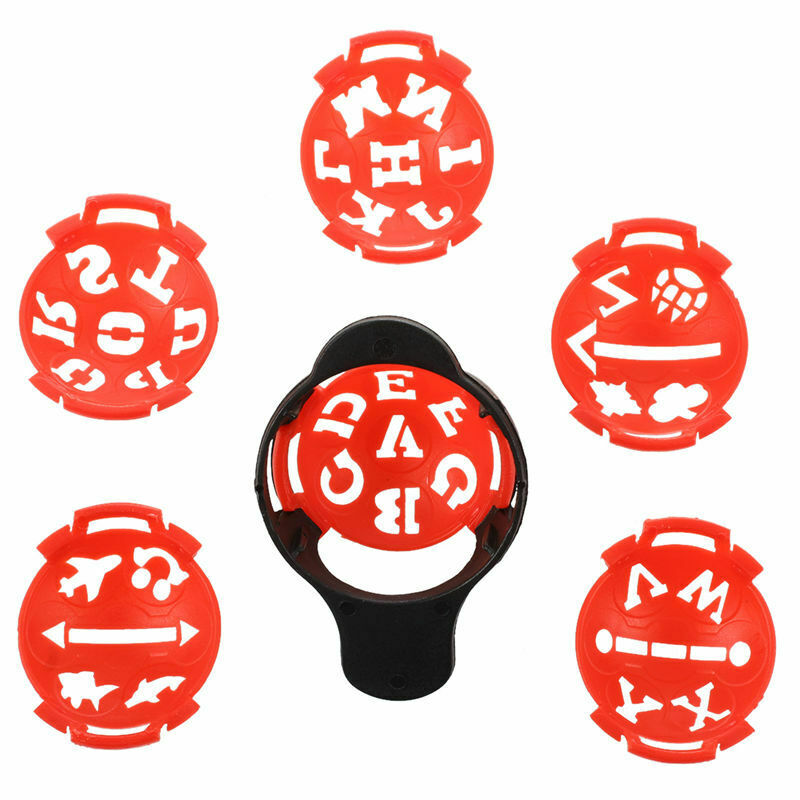 1 x Golf Ball Marker Base with Different Templates - Red and Black U3Q4