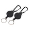 Black Retractable Key Chain Reel Steel Cord Recoil Belt Key Ring Badge Holder â„–[