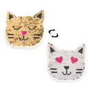 Cute Reversible Sequin Patches Cat Patches Sew On Embroidered Appliques DIY