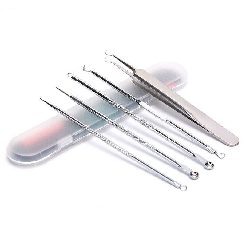 5pc Blackhead Pimple Spot Comedone Acne Needle Extractor Remover Popper Tool  Gw