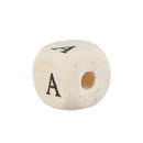 200PC Natural Mixed A-Z Alphabet/ Letter Square Wood Beads 10x10mm(3/8"x3/8 B9D3