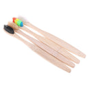 4X Colorful Rainbow Soft-Bristle Pure Bamboo Toothbrush Wood Teeth Brush Fibre3C