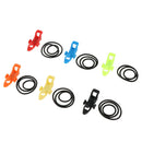 6pcs ABS Plastic Fishing Rod Hook Keeper Holder with Elastic Rubber O-Rings