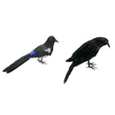 2PCS Artificial Decorative Birds Magpie Raven for Home Garden Lawn Decor