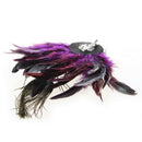 Purple Peacock Feather Crystal Rhinestone Corsage Pin Hair Clip Fascinator