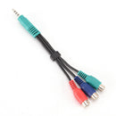 3.5mm Mini AV Male To 3RCA Female Audio Video Cable Stereo Jack Adapter Cord FT