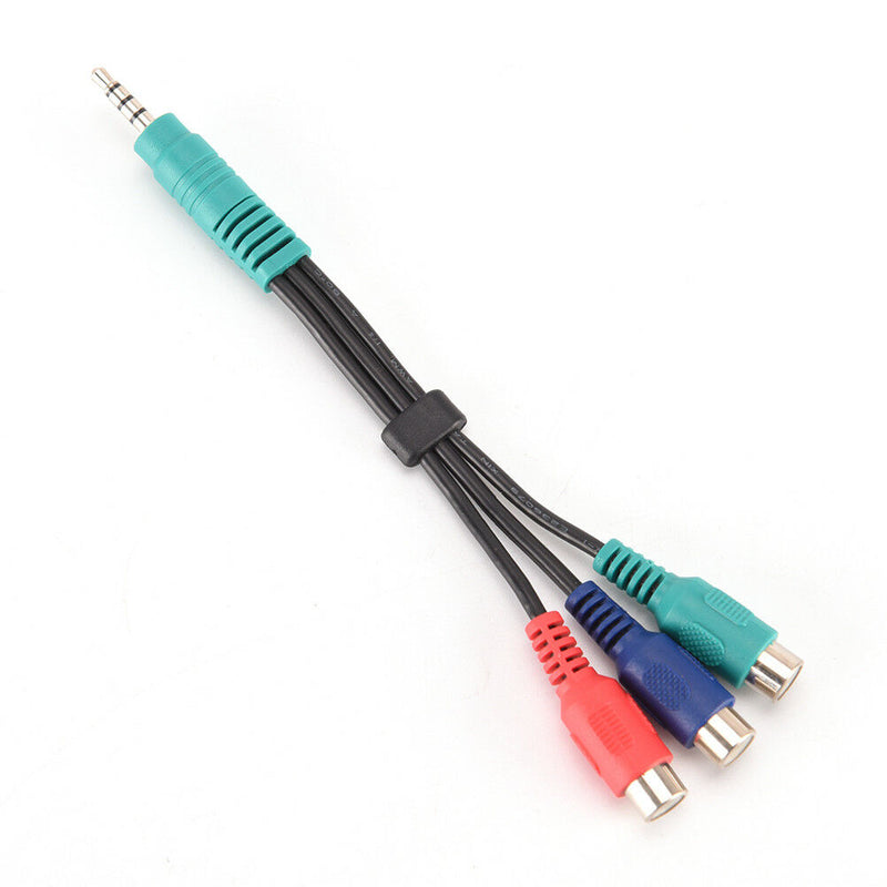 3.5mm Mini AV Male To 3RCA Female Audio Video Cable Stereo Jack Adapter Cord FT