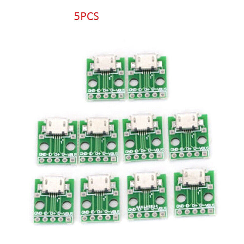 5PCS mini USB to DIP Adapter Converter for 2.54mm PCB Board DIY Power Supply  Gw