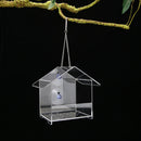 House Type Bird Food Container Dispenser Feeding Device Birds Transparent Feeder