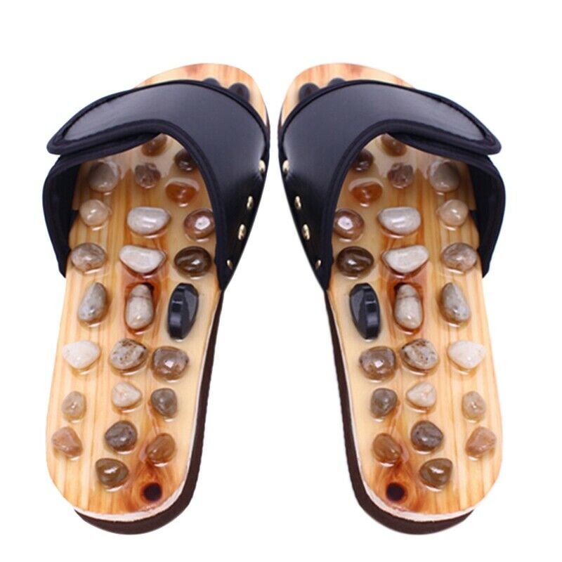 Pebble Stone Foot Massage Slippers Reflexology Feet Elderly Acupuncture Hea M3P7