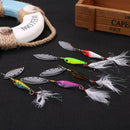 5pcs/pack Mixed 3 Treble Hooks Rotating Sequins Sinking Fishing Baits Set