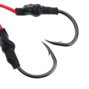 10Pcs Carbon Steel Fishing Dual Assist Hook with PE Line with Shrink Tube