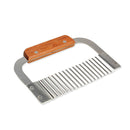Hardwood Handle Crinkle Wax Vegetable Soap Cutter Wavy Slicer Stainless Ste