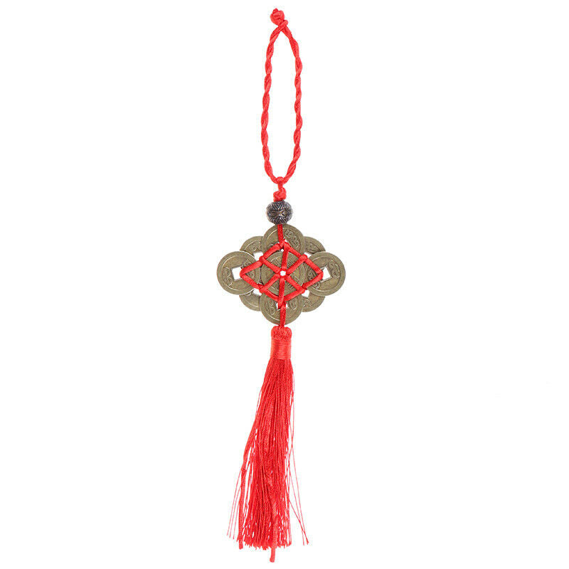 Home Car Decor Feng Shui 10 Chinese Lucky Coins Career Health Wealth Pendan OZ