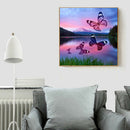 5D DIY Full Round Drill Diamond Painting Butterfly Lake Embroidery Craft