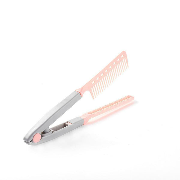 Portable V Type Hair Straightener Comb Folding DIY Hair Styling Clip Tool