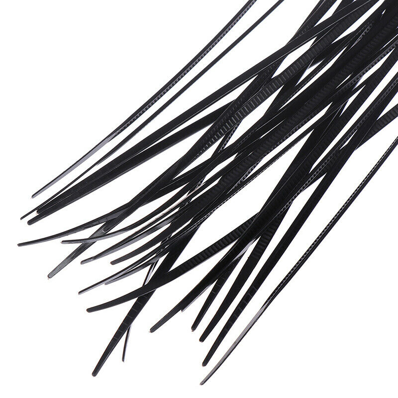 500Pcs 2.8*200mm Nylon Plastic Zip Trim Wrap Cable Loop Ties Wire Self L Kw