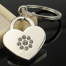 Fashion Lover Heart Rhinestone Inlaid Key Ring Chain Wallet Bag Car Keychai