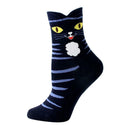 4 Pairs Cotton Ankle Socks Women Girl Autumn Winter Cartoon Cat Print Socks
