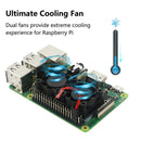 1X(Raspberry Pi Dual Fan With Heat Sink Ultimate Double Cooling Fans Cooler