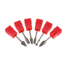 6-Pack Professional Nail Drill Bits Rotary Burr Grinding Head Polisher 3/32