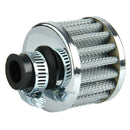 Silvery 12mm Car Motor Cold Air Intake Filter Turbo Vent Crankcase Breather New