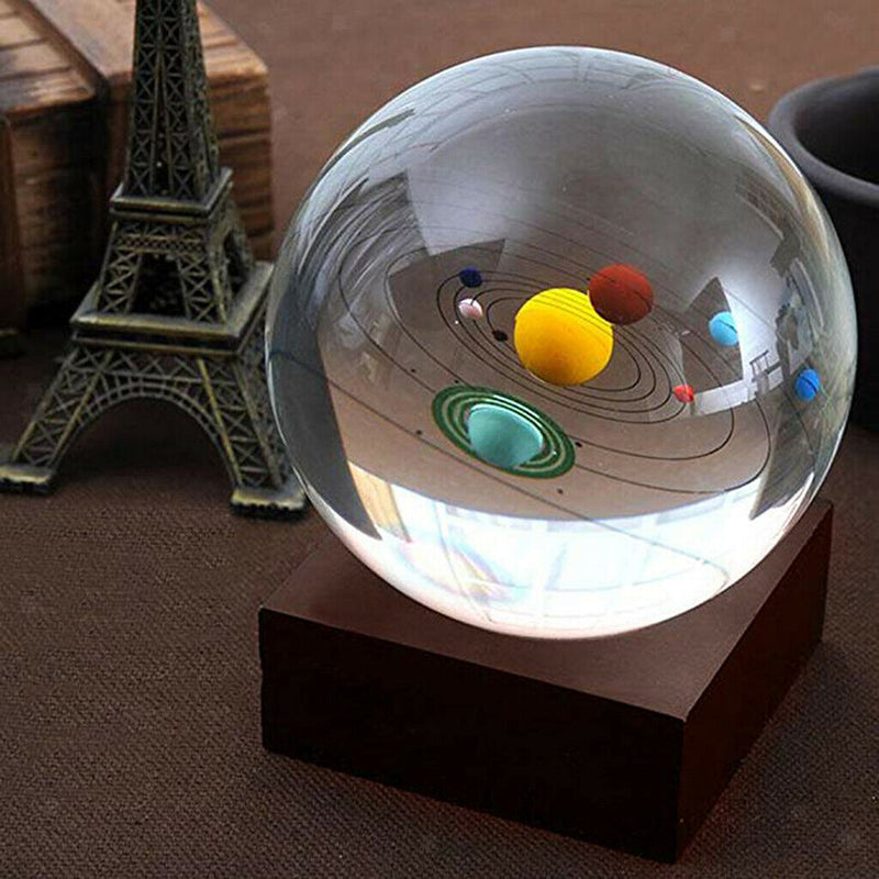 80mm Solar System Crystal Ball Photography Photo Props Home Office Decor