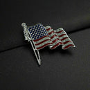 American Flag USA National Flag Star Lapel Pins Crystal Brooch Badge Y4K7 M S8A7