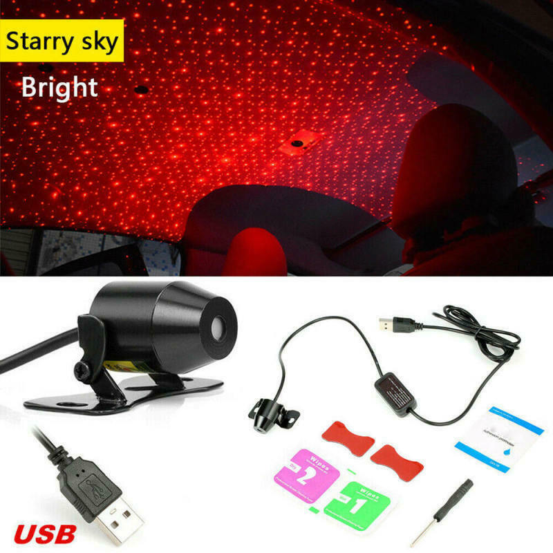 1* New USB Red LED Star Light Car Interior Atmosphere Meteor Lamp Home Party