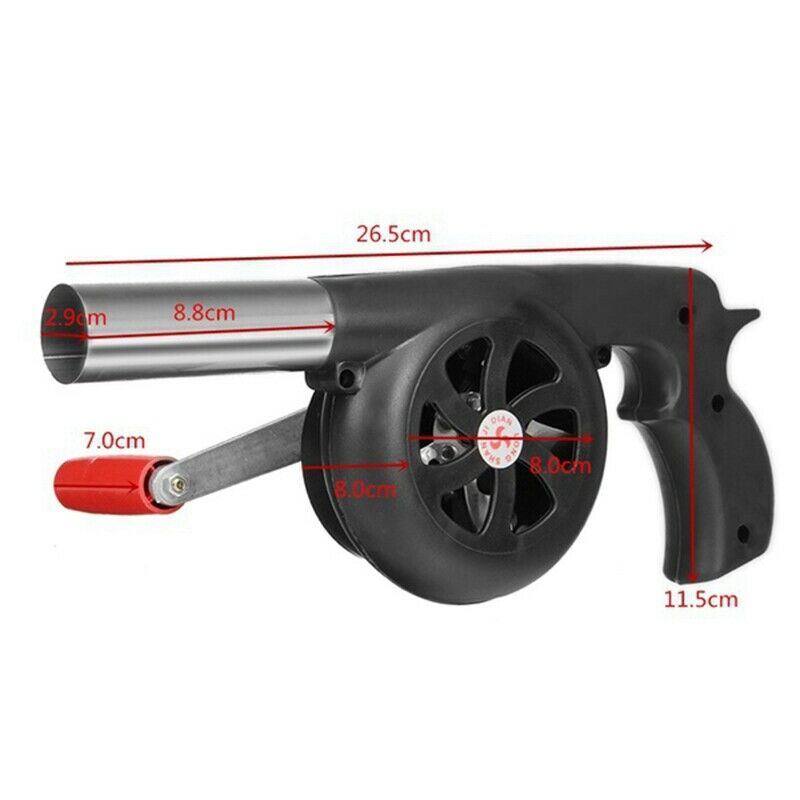 Outdoor Cooking BBQ Fan Air Blower For Barbecue Fire Bellows Hand Crank Too Z9W4
